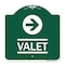 Signmission Designer Series Sign-Valet Right Arrow, Green & White Aluminum Sign, 18" x 18", GW-1818-22743 A-DES-GW-1818-22743 - alternate 1